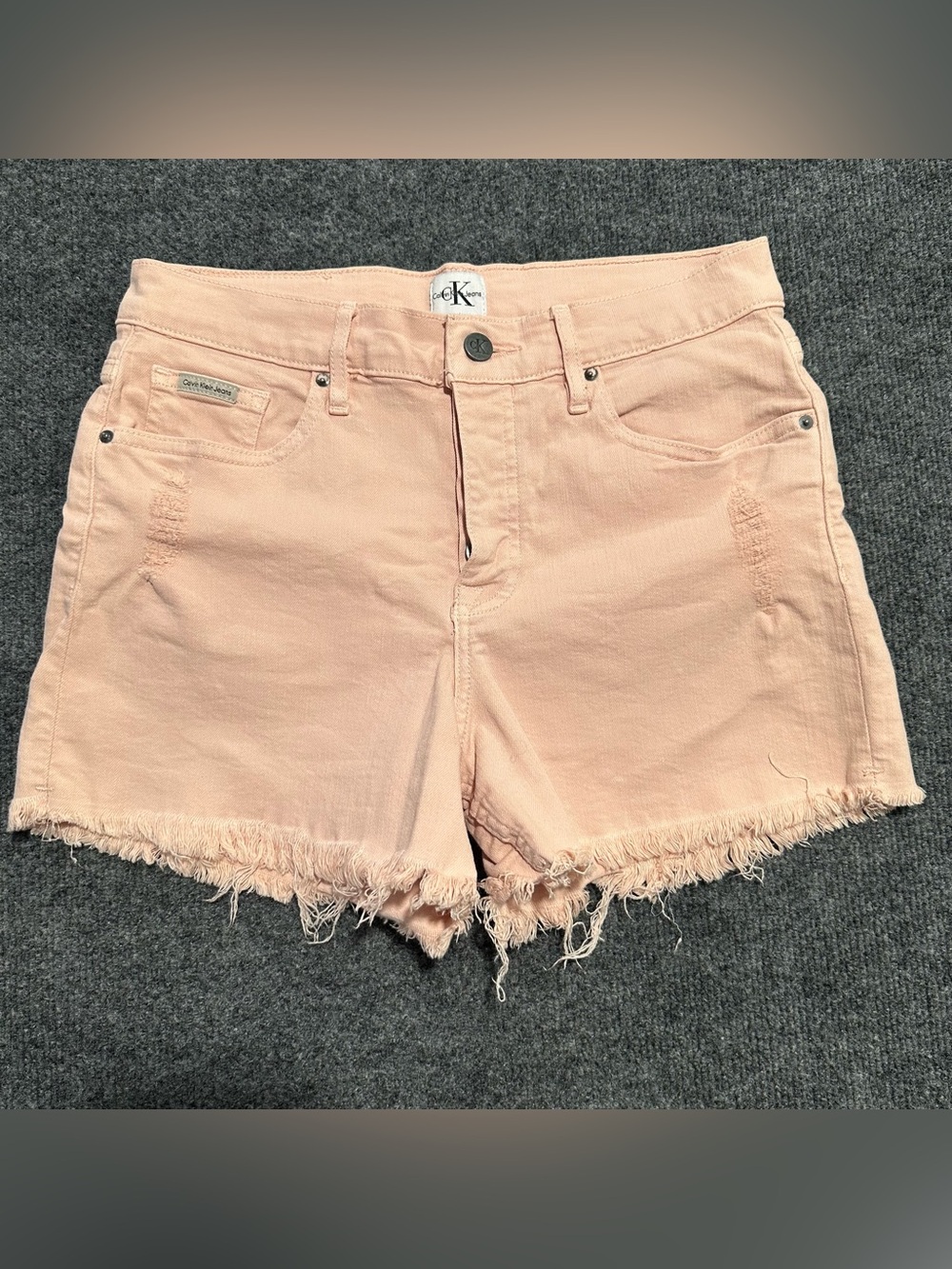 Calvin Klein Jeans Frayed Hem Denim Shorts